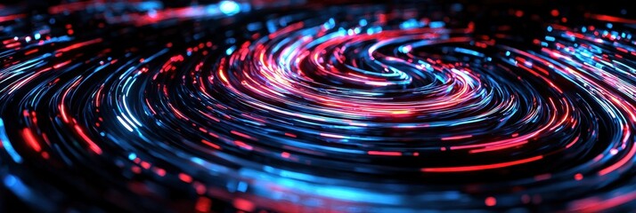 Holographic ocean currents forming intricate glowing neon fractal waves, futuristic AI-generated marine aesthetics