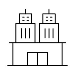 Buildings Line Editable Stroke Icon. Real Estate, House, Home, Apartment, Condominium, Hotel, Mall, City, Cityscape, Town, Downtown, Museum, Architecture Buildings Icons Vector Illustration

