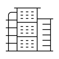 Buildings Line Editable Stroke Icon. Real Estate, House, Home, Apartment, Condominium, Hotel, Mall, City, Cityscape, Town, Downtown, Museum, Architecture Buildings Icons Vector Illustration
