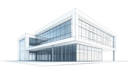 Modern glass office building architectural design
