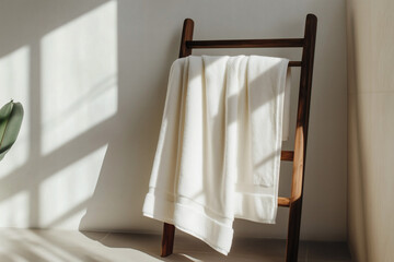 Towel on a Wooden Ladder
