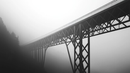 Misty Bridge Spanning Valley