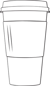 recommend clip art: Outline coffee cup minimalist style hot drink cup one line art