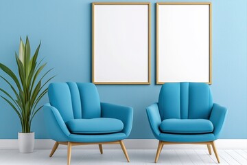 Two stylish chairs in a room with a beautiful plant providing a touch of nature and comfort