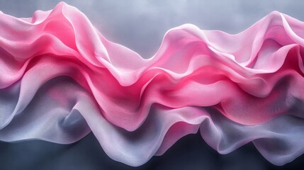 Obraz premium Beautiful flowing sheer fabric in shades of pink and white