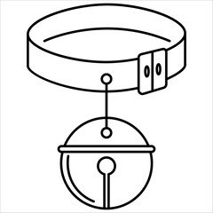 Pet bell, small bell icon vector illustration, red and white background