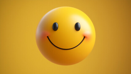 Joyful yellow smiley in vibrant abstract space