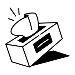 A hand drawn icon of tissue box 
