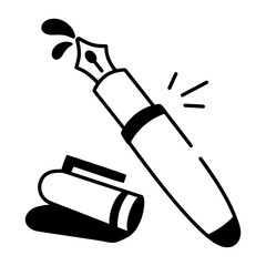 A doodle style icon of paper cutter 
