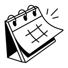 A hand drawn icon of a calendar 
