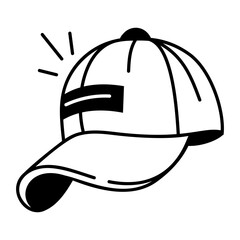 A hand drawn icon of a cap 
