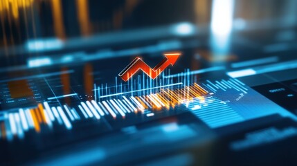 Analyzing financial trends with advanced graphical data visualization techniques digital workspace infographics modern office technical perspective