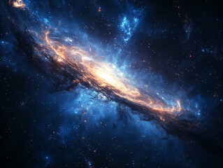 Fototapeta premium Background with planets in orbit