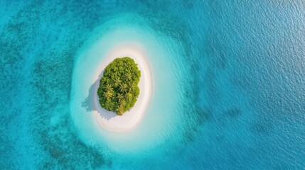 Secluded tropical paradise island aerial view nature photography serene ocean scenery scenic perspective adventure awaits