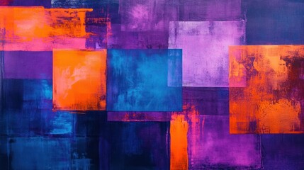Abstract art composition of vibrant squares, modern art piece