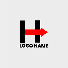H letter arrow company logo 