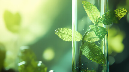 Fresh Plant in a Transparent Container
