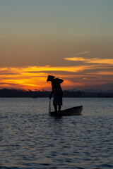 Fishermen on the Inle Lake in  Java Indonesia 