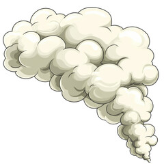 Cloud of smoke rising in a spiral formation against  on transparent background