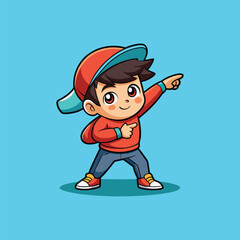 cartoon illustration of a boy with a skateboard