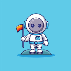 blue robot vector illustration
