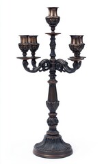 Elegant Bronze Candelabra with Intricate Designs and Five Holders