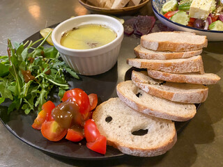 Chicken live pate served with sourdough bread