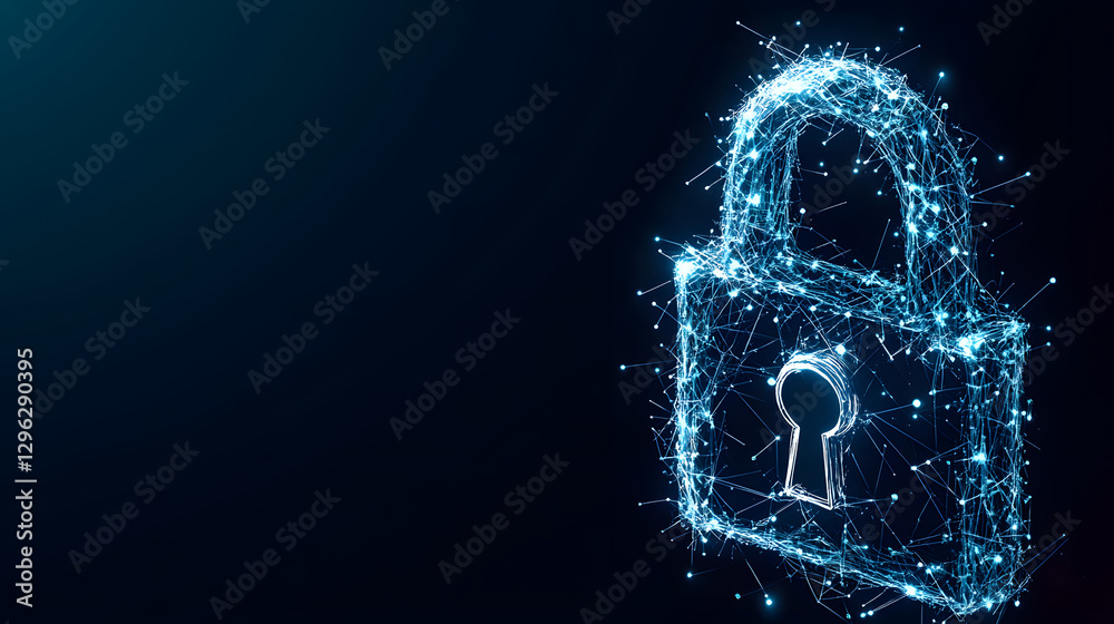 Poster Cybersecurity consulting for data protection digital environment visual technology overview