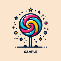 colorful lollipop vector illustration