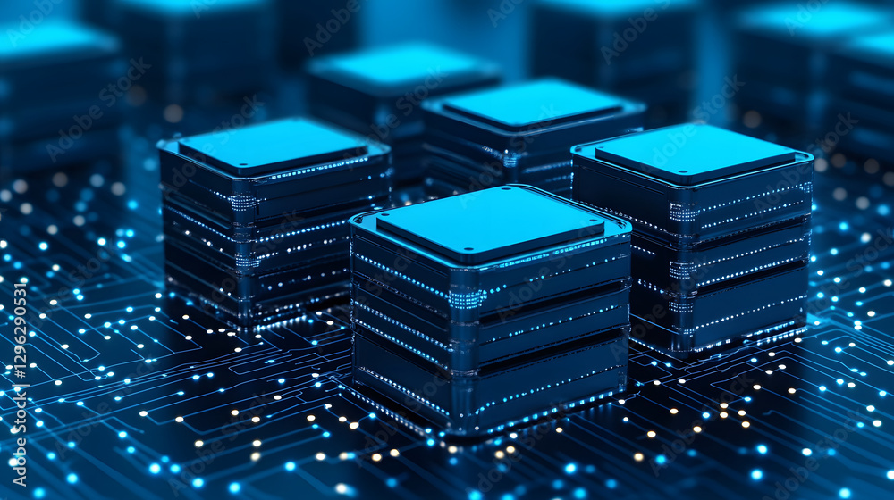 Aufkleber Abstract viewpoint on database management server maintenance in digital environments