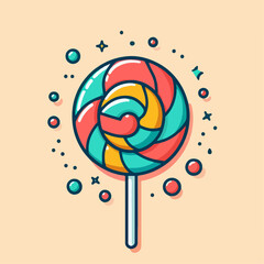 colorful lollipop vector illustration