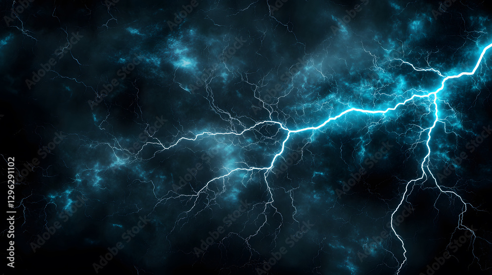 Poster dynamic lightning sparks technology effects in a futuristic environment dark atmosphere