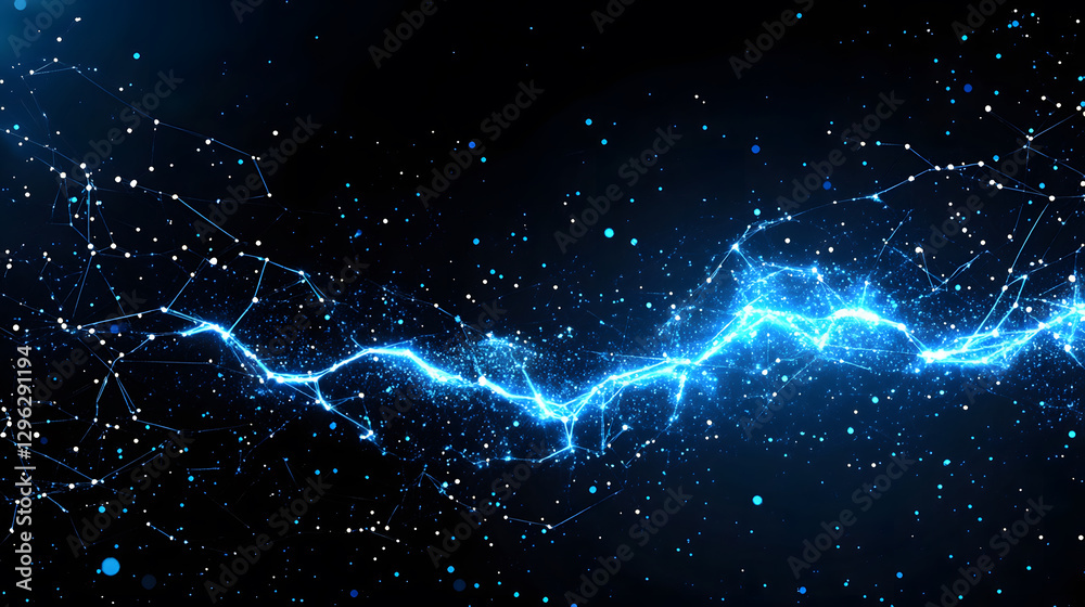 Aufkleber futuristic lightning sparks technology effects in a cosmic environment abstract visualization