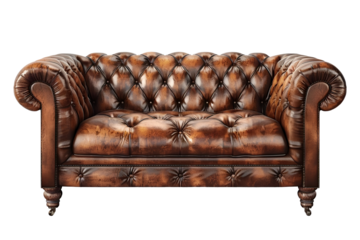 Here’s a title suggestion for Adobe Stock:  

**"Vintage Chesterfield Leather Sofa – Classic Brown Tufted Couch on Isolated Background"**  

Let me know if you want any modifications!