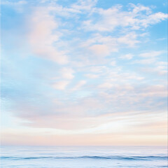 Obraz premium Relaxing ocean view at sunrise coastal beach photography serene atmosphere wide angle peaceful concept