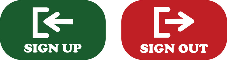 Login and logout icon set Set of sign out, Sign in vector vector collection. Open and close door symbol. Black exit and enter arrow, trendy flat style isolated on transparent background.