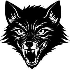 wolf head vector