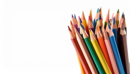 Fototapeta premium color pencils isolated on white background with copy space