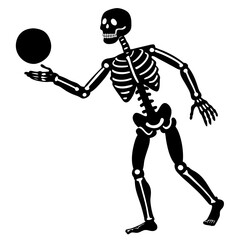 skeleton with a baseball bat