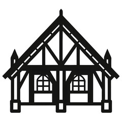 wooden house isolated on white