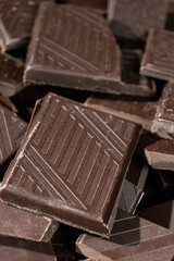 Close Up Organic Natural Dark Chocolate Pieces