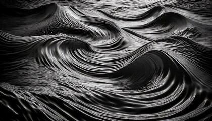 Obraz premium a close up view of swirling water waves creating a dynamic pattern in black and white