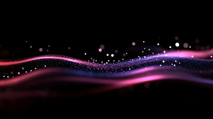 Obraz premium Abstract glowing wave particles, dark background, digital art, website header