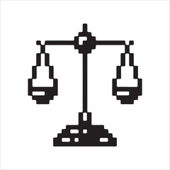 Obraz premium justice pixel art 8 bit graphic design