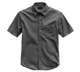 Shirt design in gray color with short sleeves and pocket