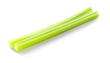 Fresh Green Celery Stalks Isolated on White Background for Cooking