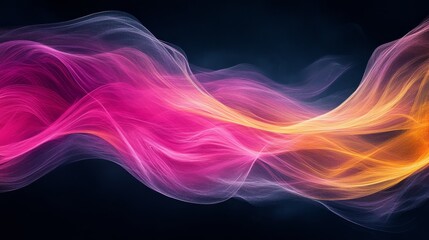Obraz premium Abstract flowing waves of color are displayed on dark background