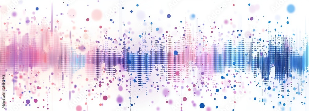 Poster an abstract wave of technological particles. a visualization of big data. background featuring movin