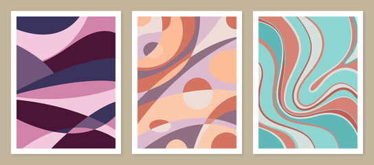 Fototapeta premium Abstract background with wavy lines. Banner and cover for your design.