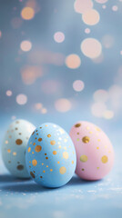 Fototapeta premium Colorful Easter Eggs with Light Spots